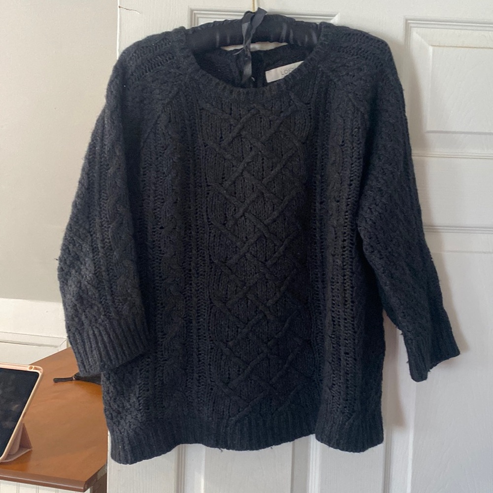 Black Ann Taylor Loft 3/4 sleeve sweater